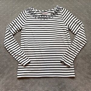 Vineyard Vines Stripped Long Sleeve Tee With Sequin Detail Size Small